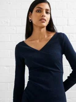 French Connection Rassia Rib Crossover Dress 11 French Connection Rassia Rib Crossover Dress -French Connection Shop 71VFN40 521copy2