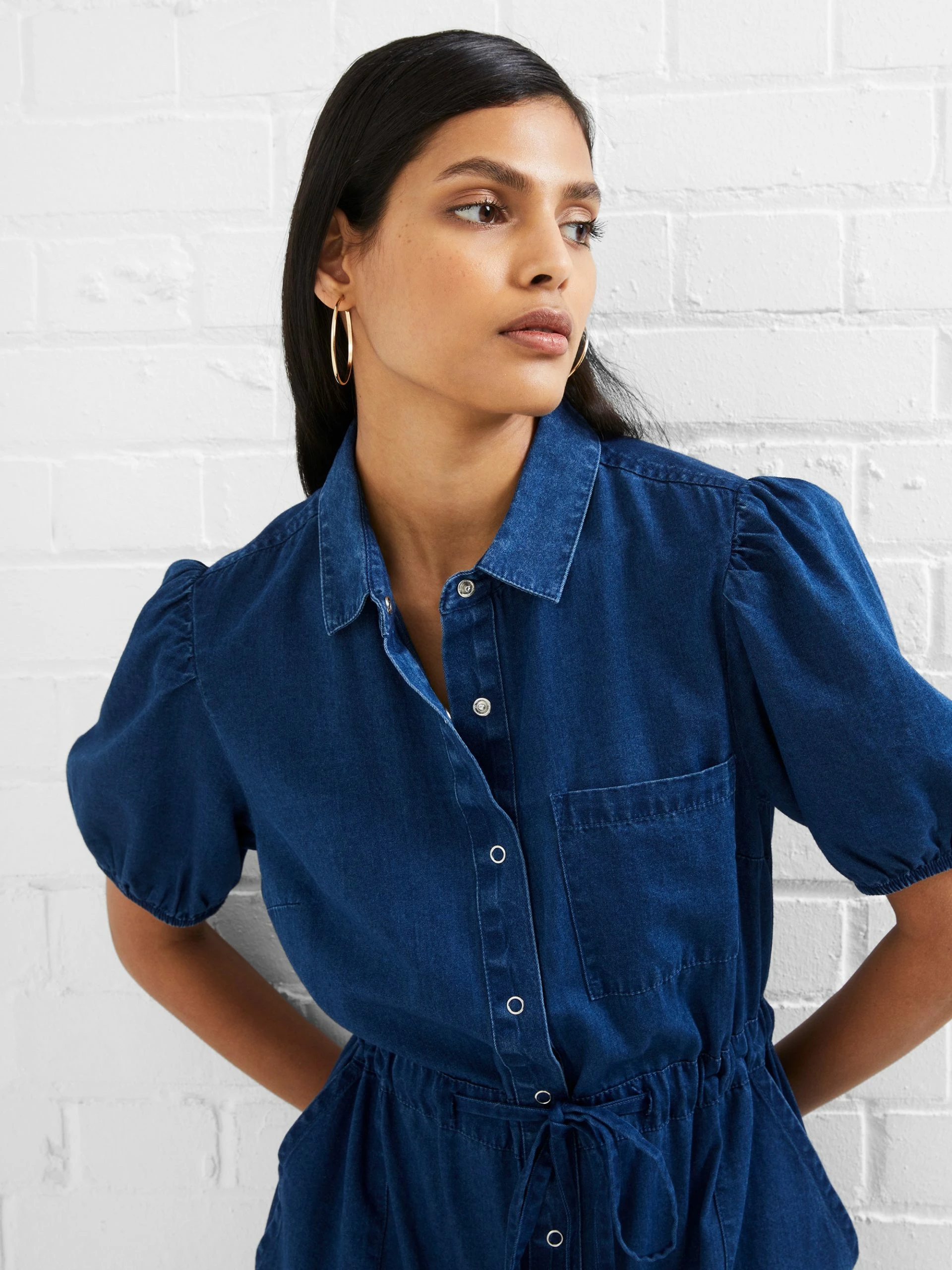 French Connection Zaves Chambray Shirt Dress 4 French Connection Zaves Chambray Shirt Dress - Image 2