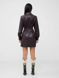 French Connection Crolenda PU Belted Shirt Dress 10 French Connection Crolenda PU Belted Shirt Dress -French Connection Shop 71VGF50 842copy