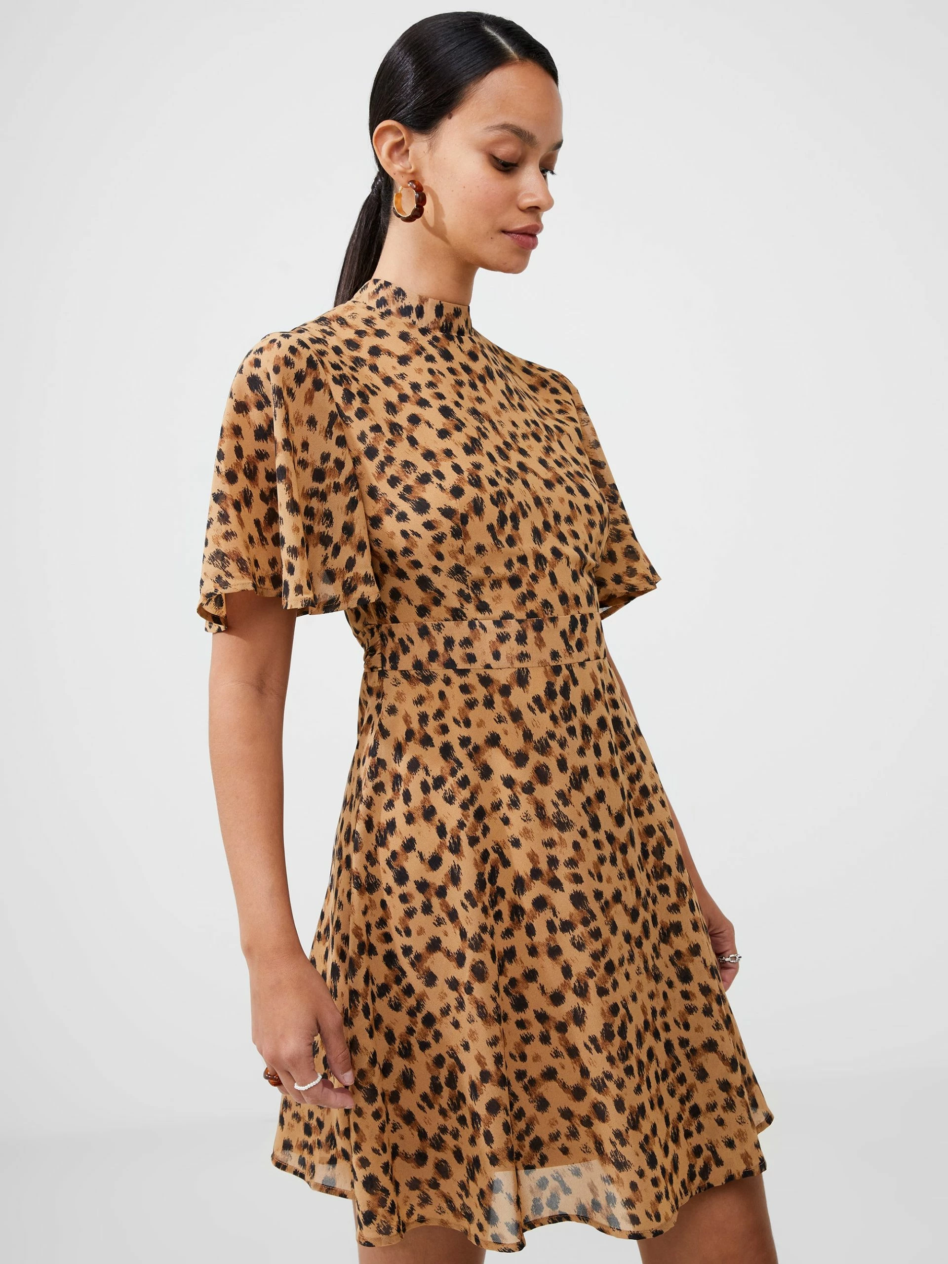 French Connection Animal Georgette Mini Dress 6 French Connection Animal Georgette Mini Dress - Image 4