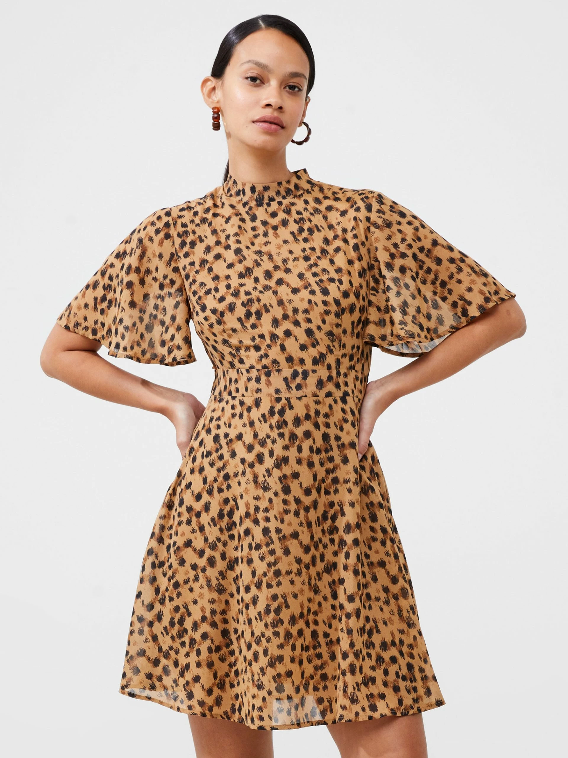 French Connection Animal Georgette Mini Dress 3 French Connection Animal Georgette Mini Dress