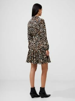French Connection Leopard Print Belted Shirt Mini Dress 10 French Connection Leopard Print Belted Shirt Mini Dress -French Connection Shop 71VHB90 290copy