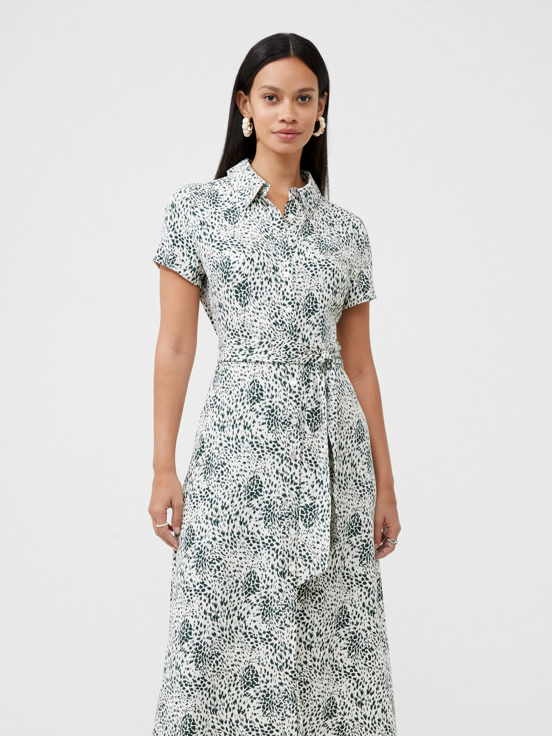 French Connection Printed Short Sleeve Shirt Dress 5 French Connection Printed Short Sleeve Shirt Dress - Image 3