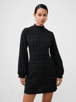 French Connection Tweed High Neck Mini Dress