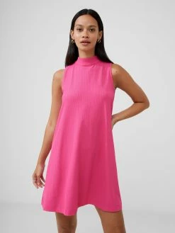 French Connection Ribbed Jersey Bow Back Mini Dress