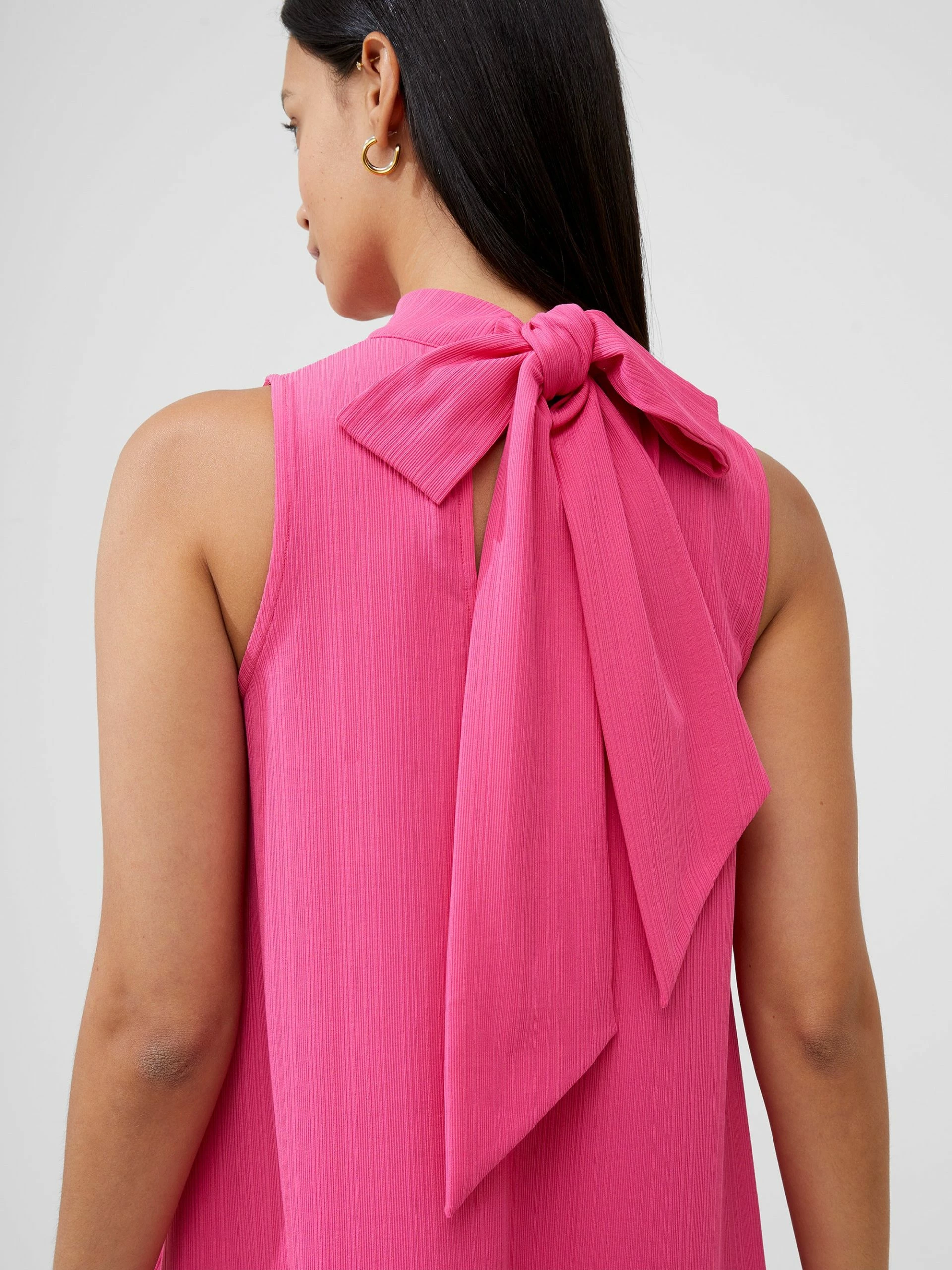 French Connection Ribbed Jersey Bow Back Mini Dress 4 French Connection Ribbed Jersey Bow Back Mini Dress - Image 2