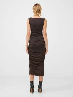 French Connection Ruched Boat Neck Midi Dress 10 French Connection Ruched Boat Neck Midi Dress -French Connection Shop 71VHW21 1013copy
