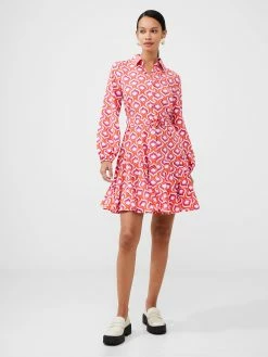 French Connection Retro Print Belted Shirt Mini Dress -French Connection Shop 71VIA61 1220copy2