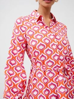 French Connection Retro Print Belted Shirt Mini Dress -French Connection Shop 71VIA61 1258copy