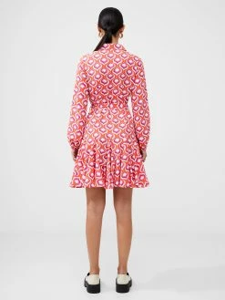 French Connection Retro Print Belted Shirt Mini Dress -French Connection Shop 71VIA61 1259copy