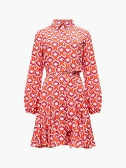 French Connection Retro Print Belted Shirt Mini Dress -French Connection Shop 71VIA61 1copy