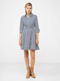 French Connection Stripe Belted Mini Shirt Dress