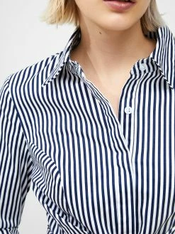 French Connection Stripe Belted Mini Shirt Dress -French Connection Shop 71VIE40 830copy
