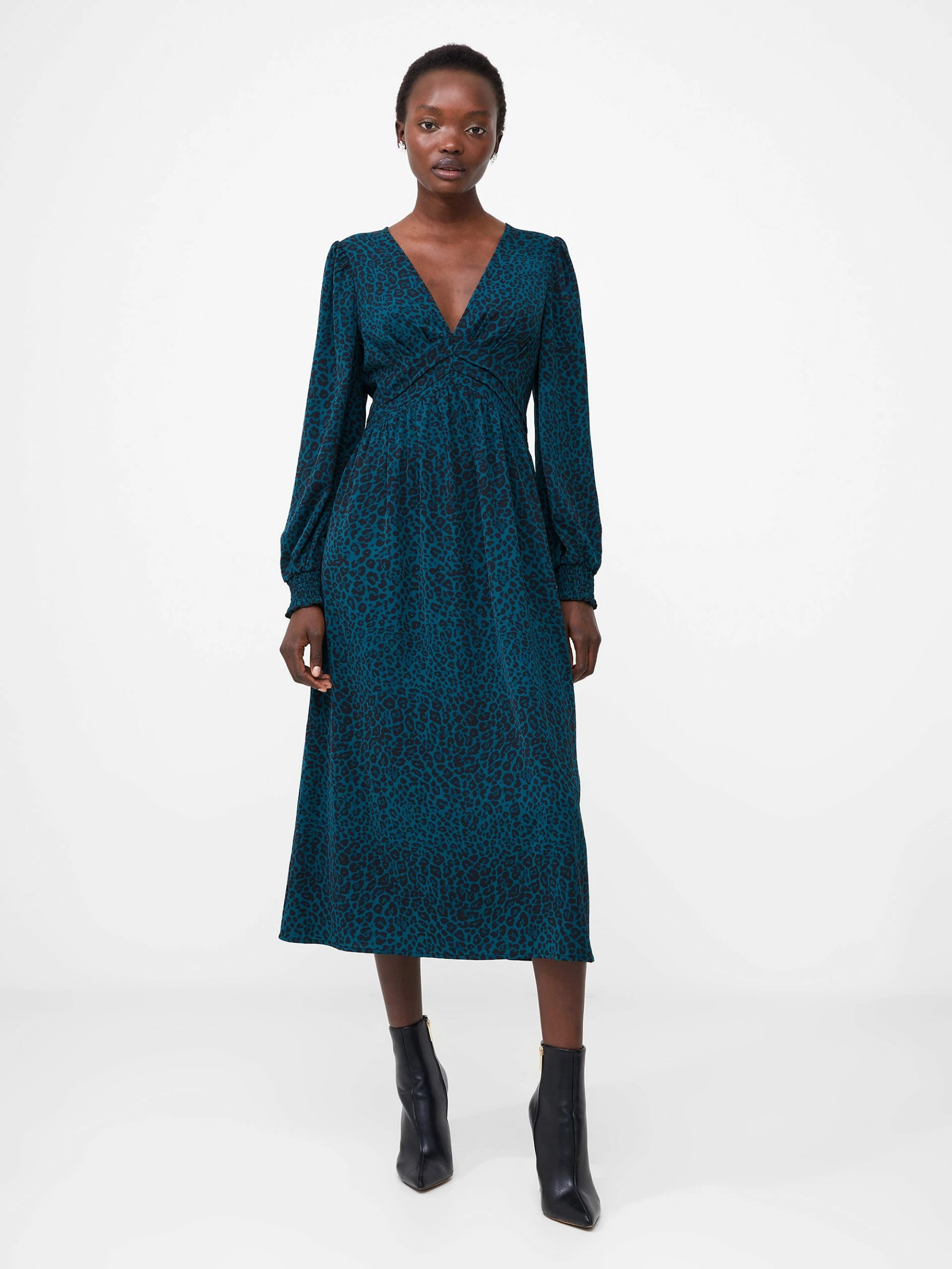 French Connection Animal Empire Waist Midi Dress 3 French Connection Animal Empire Waist Midi Dress