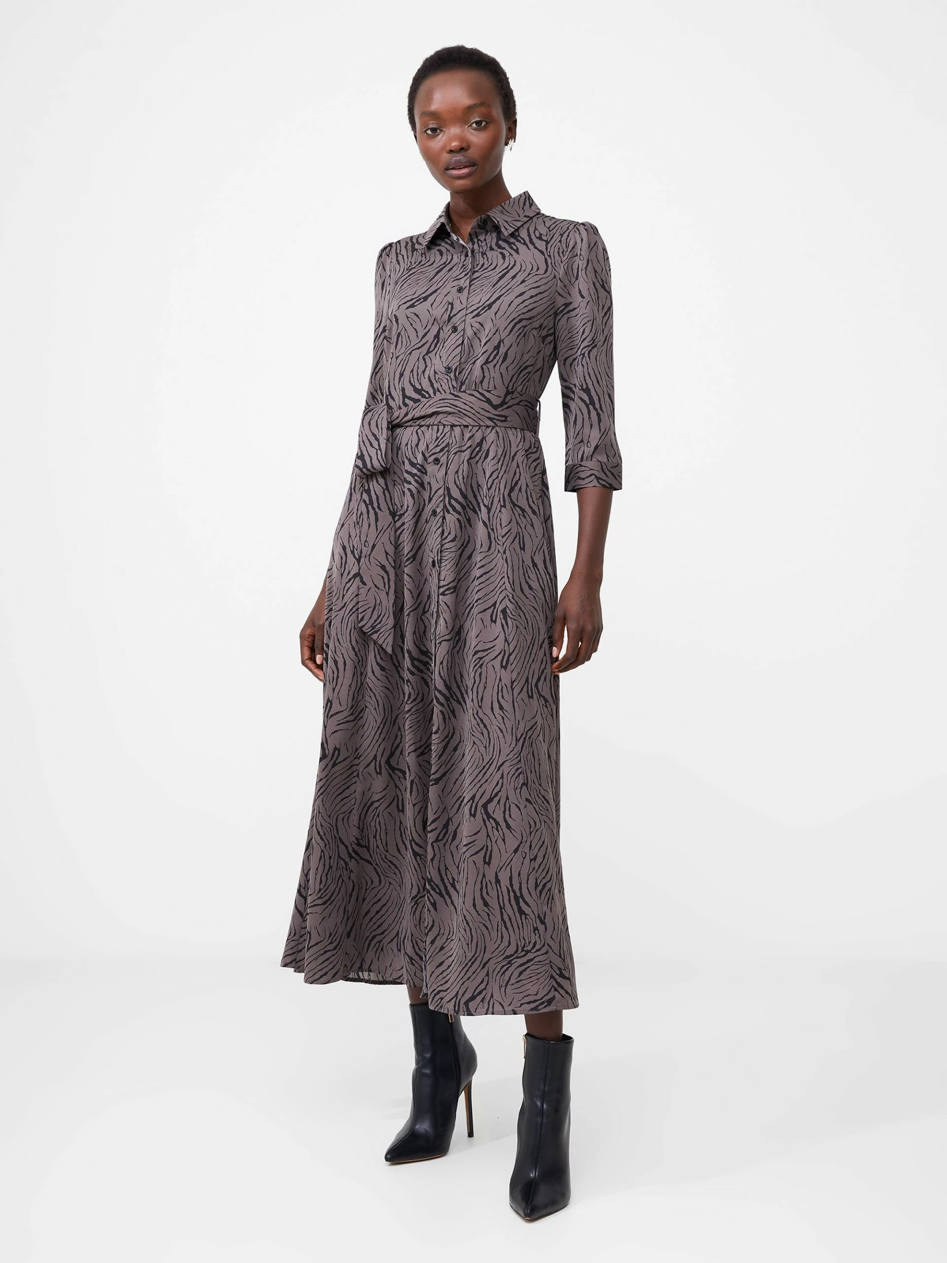 French Connection Abstract Midi Shirt Dress 3 French Connection Abstract Midi Shirt Dress