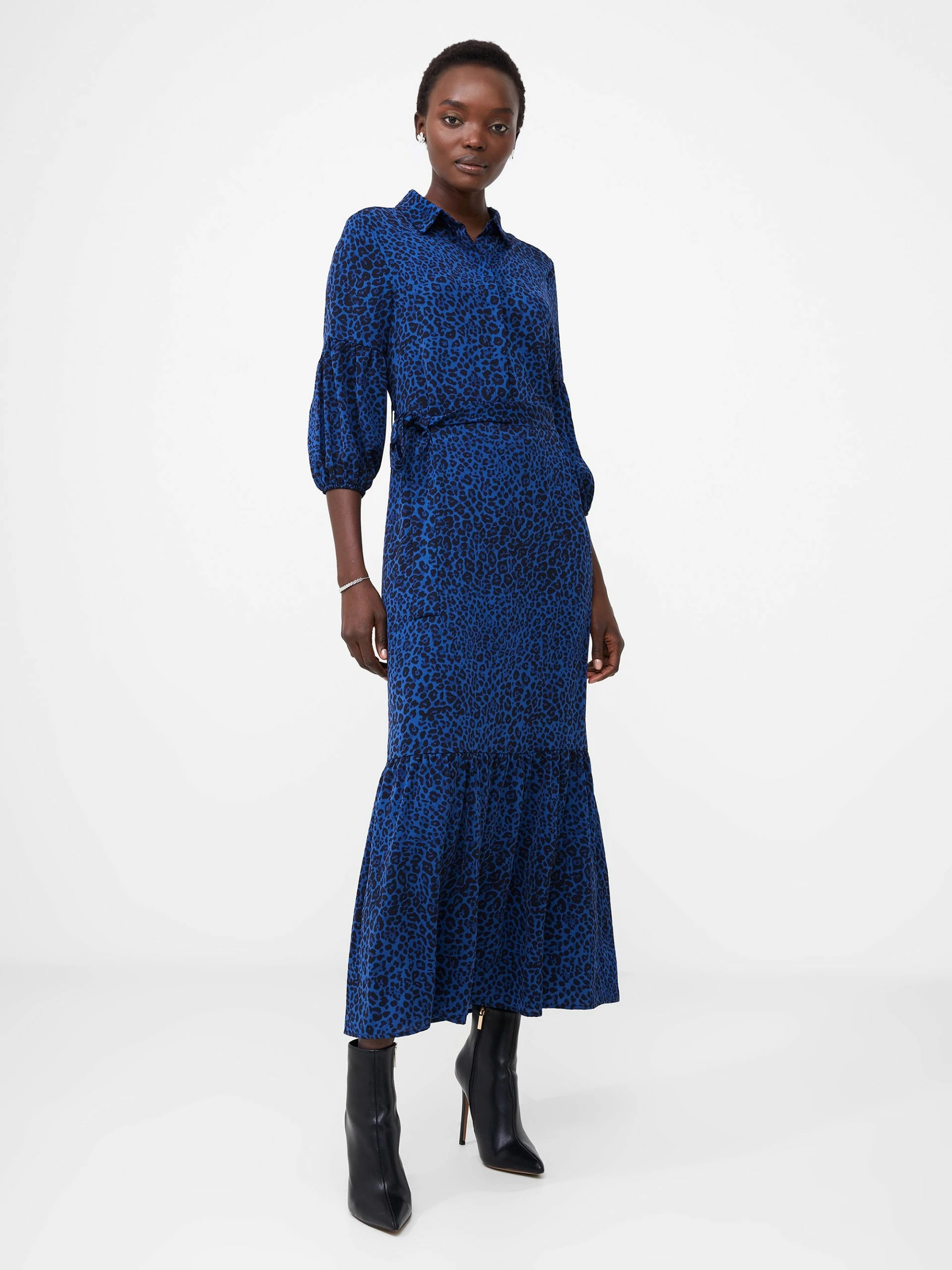 French Connection Animal Belted Midi Shirt Dress 3 French Connection Animal Belted Midi Shirt Dress