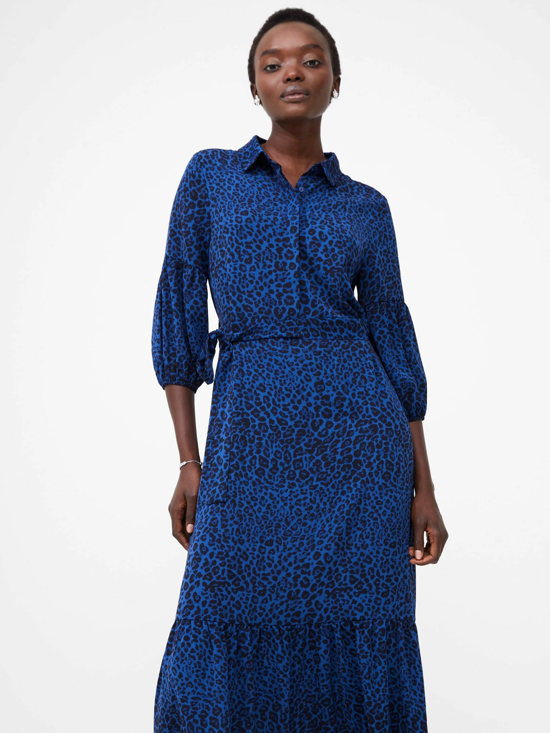 French Connection Animal Belted Midi Shirt Dress 4 French Connection Animal Belted Midi Shirt Dress - Image 2