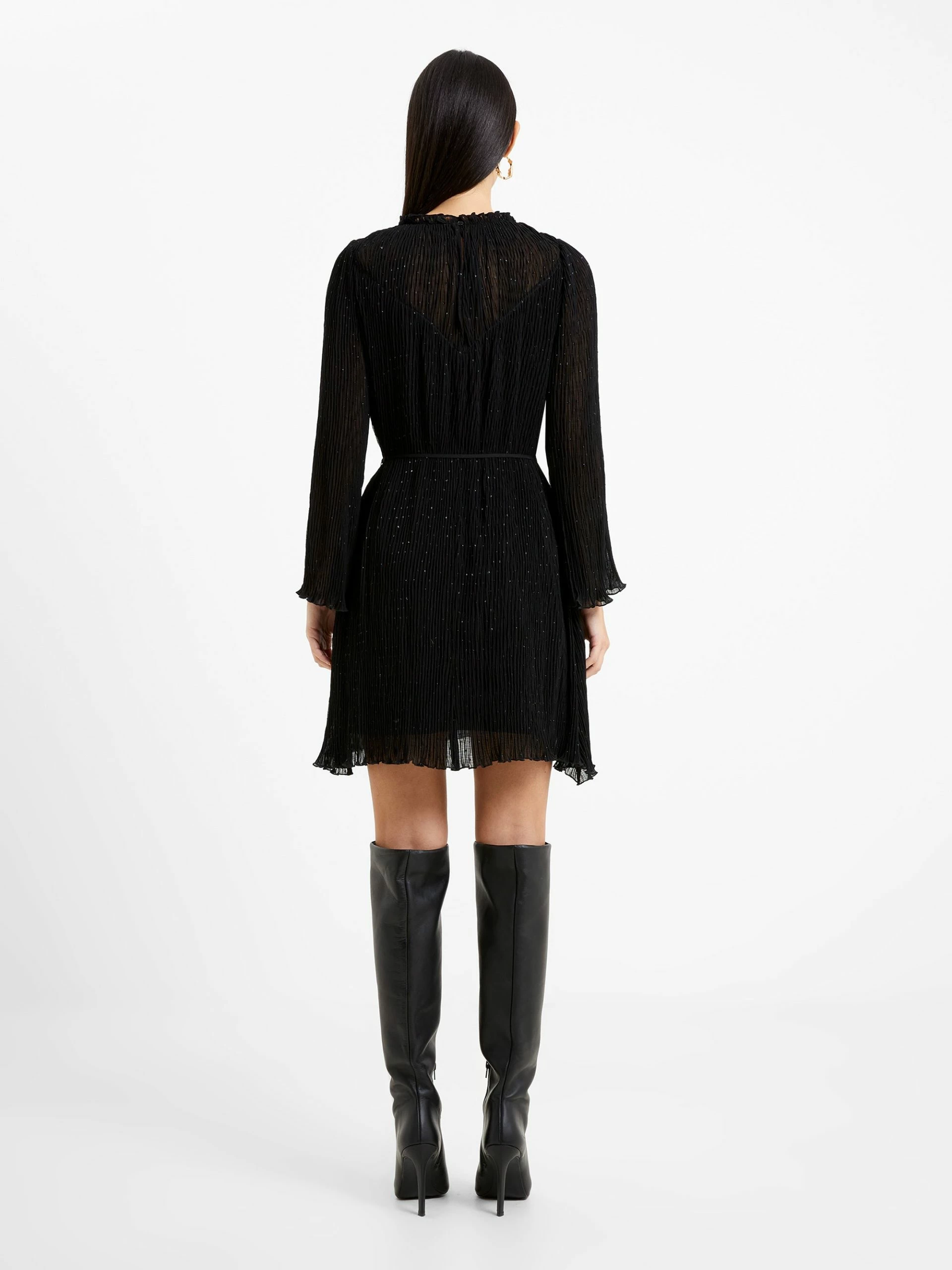 French Connection Callie Lurex Pleated Mini Dress 6 French Connection Callie Lurex Pleated Mini Dress - Image 4