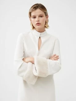 French Connection Whisper Ruth Faux Fur Trim Mini Dress 9 French Connection Whisper Ruth Faux Fur Trim Mini Dress -French Connection Shop 71VPL11 1433copy