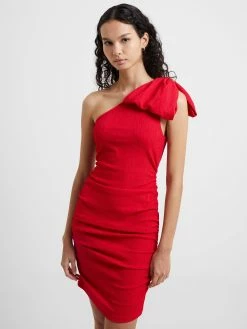 French Connection Sonya Ribbed Bow One Shoulder Dress -French Connection Shop 71VPO60 853copy2