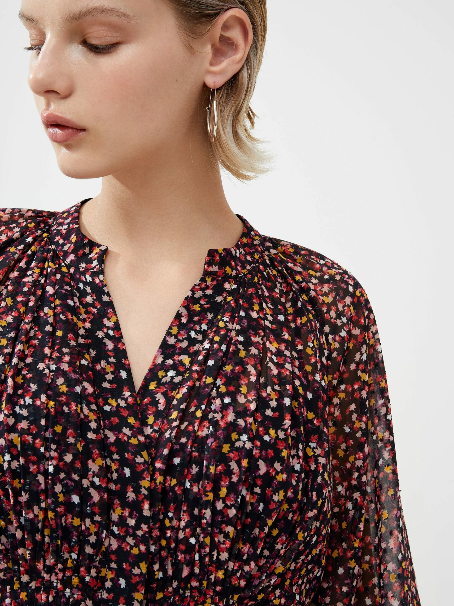 French Connection Maple Printed Georgette Dress 5 French Connection Maple Printed Georgette Dress - Image 3