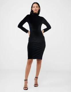 French Connection Sula Velvet Jersey Dress -French Connection Shop 71VRW01 208copy
