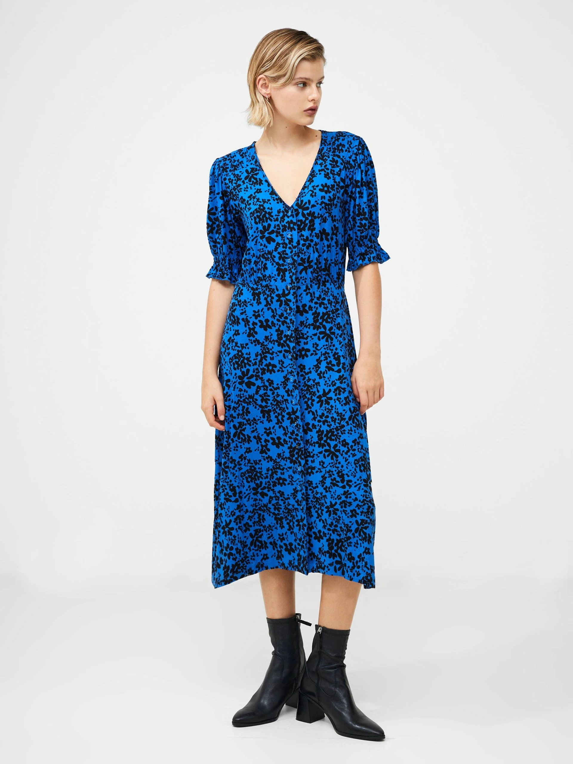 French Connection Vee Button-Through Midi Dress 3 French Connection Vee Button-Through Midi Dress