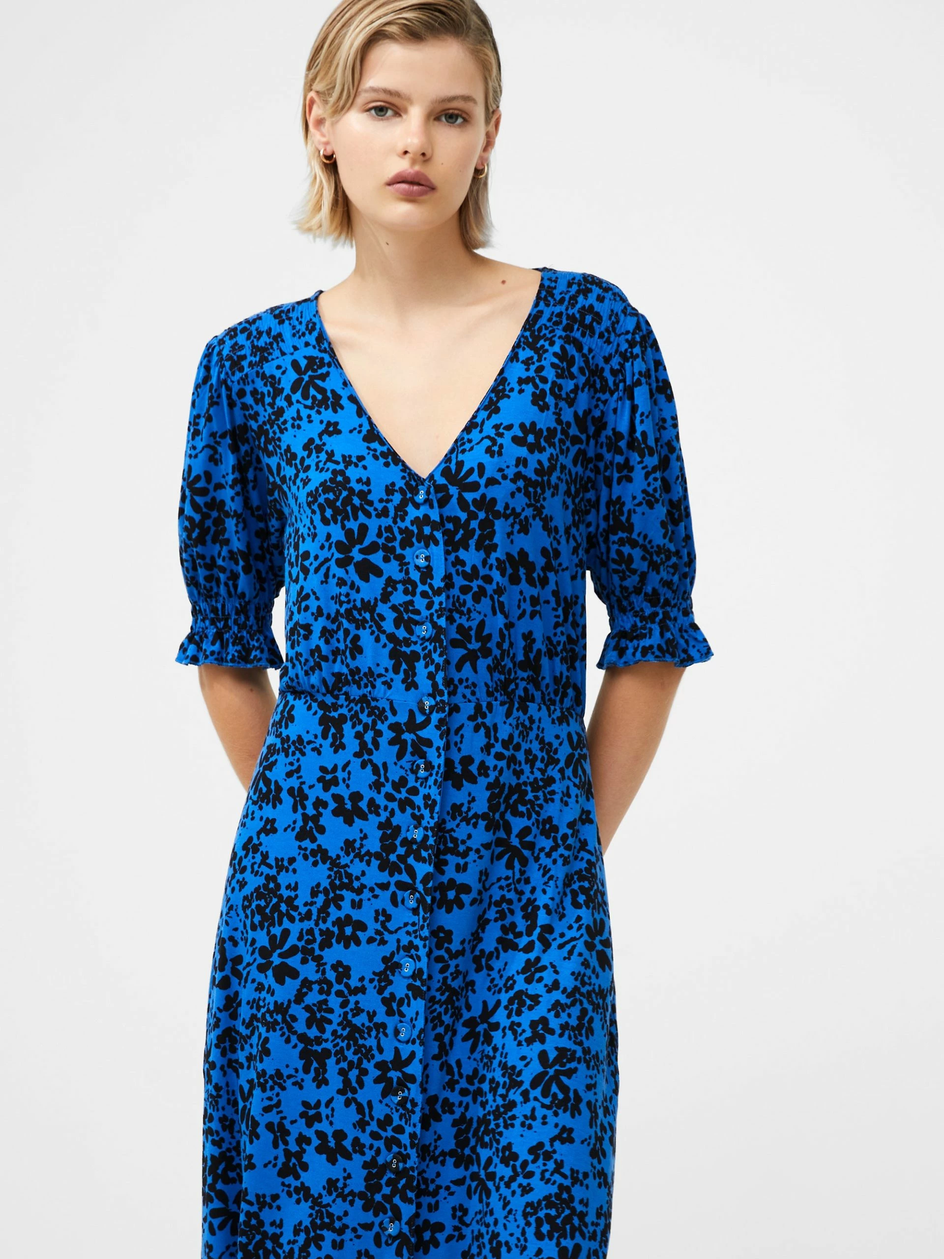 French Connection Vee Button-Through Midi Dress 5 French Connection Vee Button-Through Midi Dress - Image 3