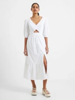 French Connection Rhodes Poplin Cut-Out Midaxi Dress