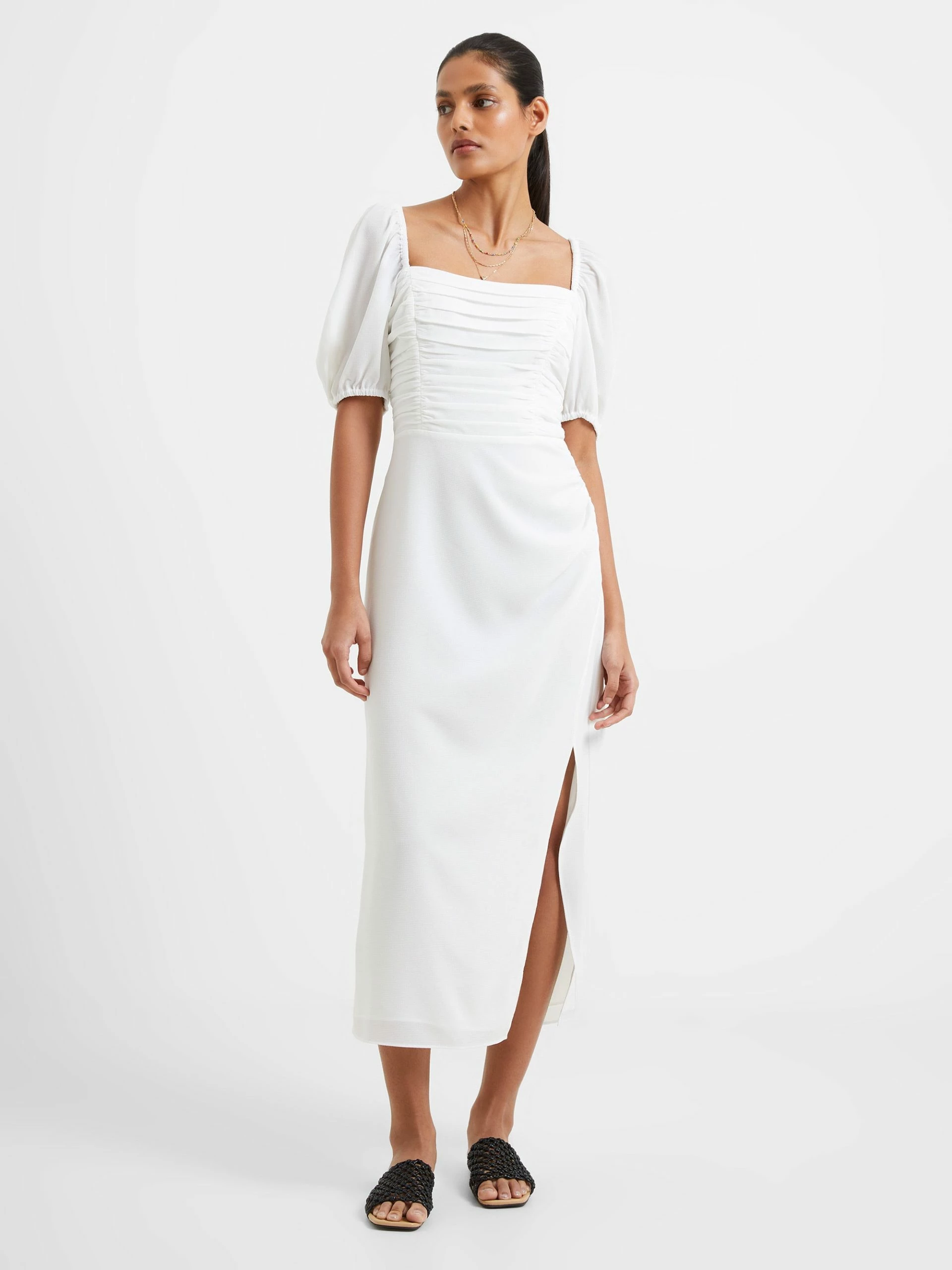 French Connection Afina Verona Ruched Midi Dress 3 French Connection Afina Verona Ruched Midi Dress