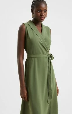 French Connection Shawl Sleeveless Midi Dress