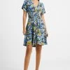 French Connection Floral Button Down Flippy Dress