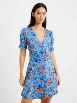 French Connection Vee Button-Through Mini Dress