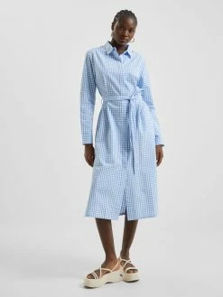 French Connection Gingham Button-Through Shirt Dress