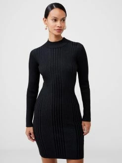 French Connection Mari Knit Roll Neck Mini Dress