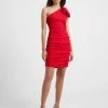 French Connection Sonya Ribbed Bow One Shoulder Dress