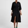 French Connection Pleat Plain Midi Dress -French Connection Shop Lead 71TVV01 9502