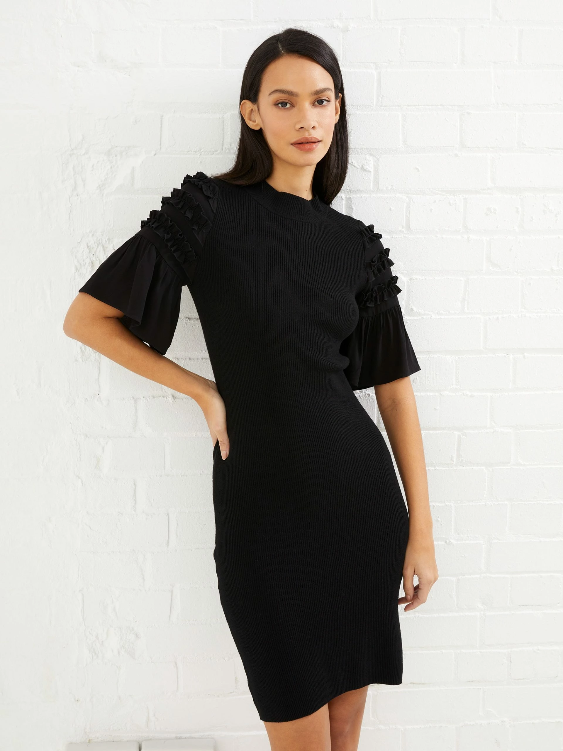 French Connection Krista Ruffle Knit Mini Dress 3 French Connection Krista Ruffle Knit Mini Dress