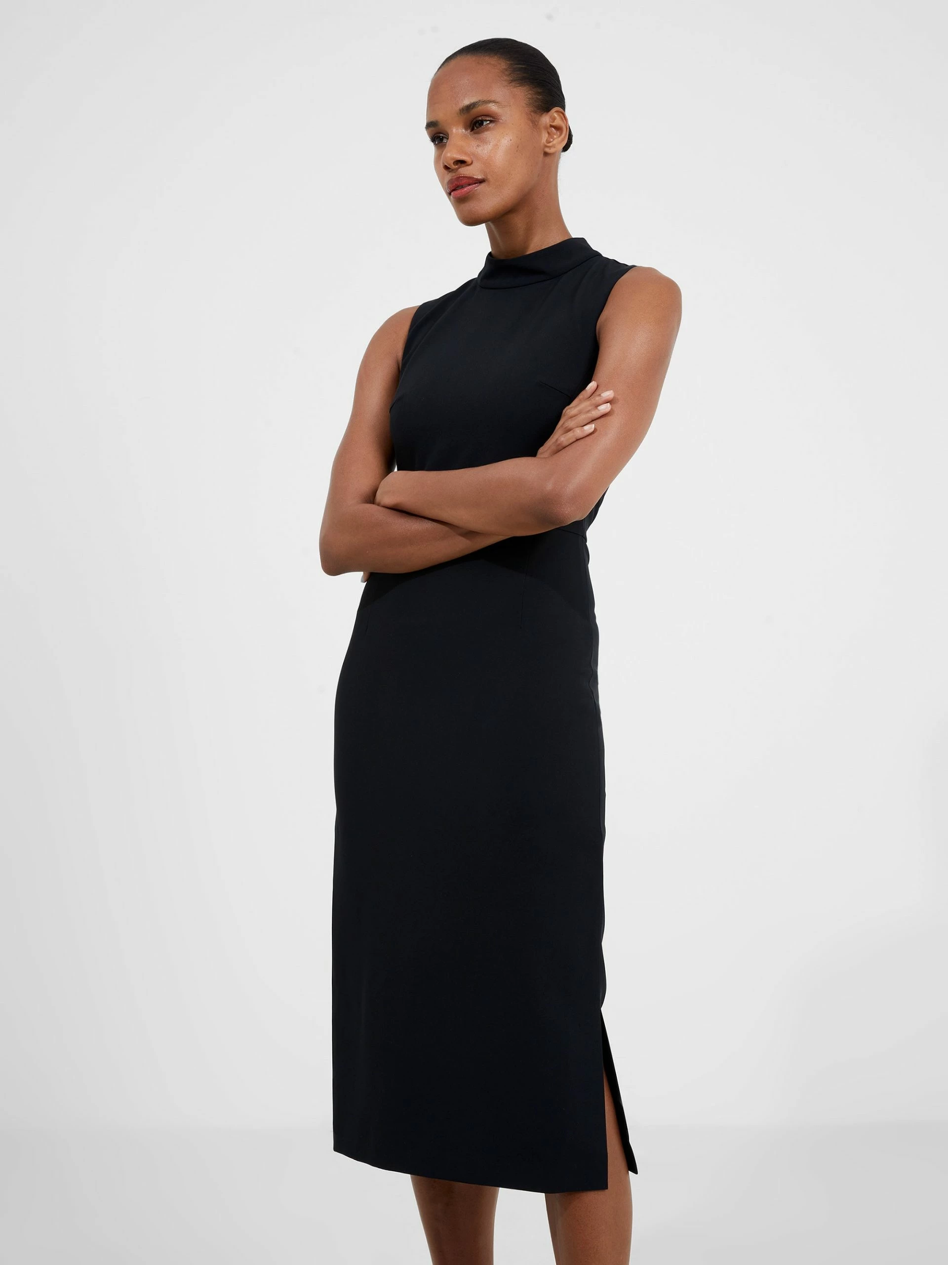 French Connection Echo Crepe Mock Neck Dress 3 French Connection Echo Crepe Mock Neck Dress