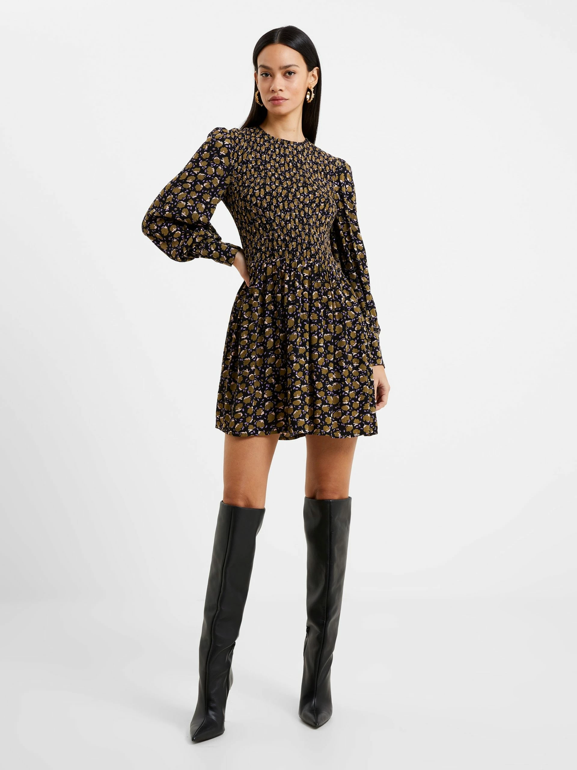 French Connection Ingrid Eco Colette Crepe Smocked Mini Dress 7 French Connection Ingrid Eco Colette Crepe Smocked Mini Dress - Image 5