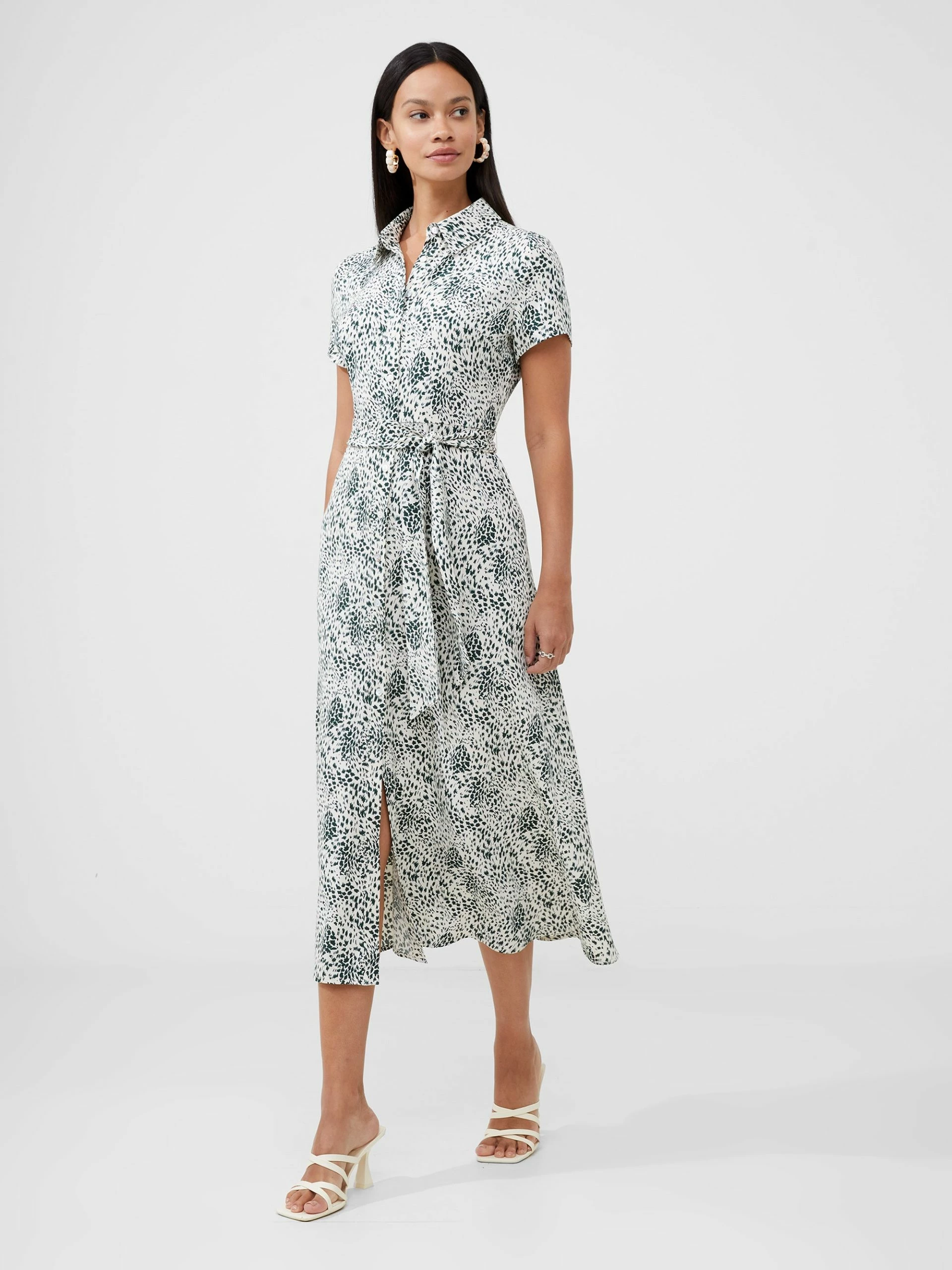 French Connection Printed Short Sleeve Shirt Dress 3 French Connection Printed Short Sleeve Shirt Dress