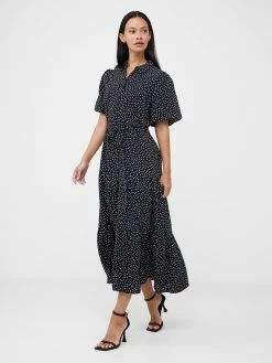 French Connection Dotty Puff Sleeve Shirt Dress