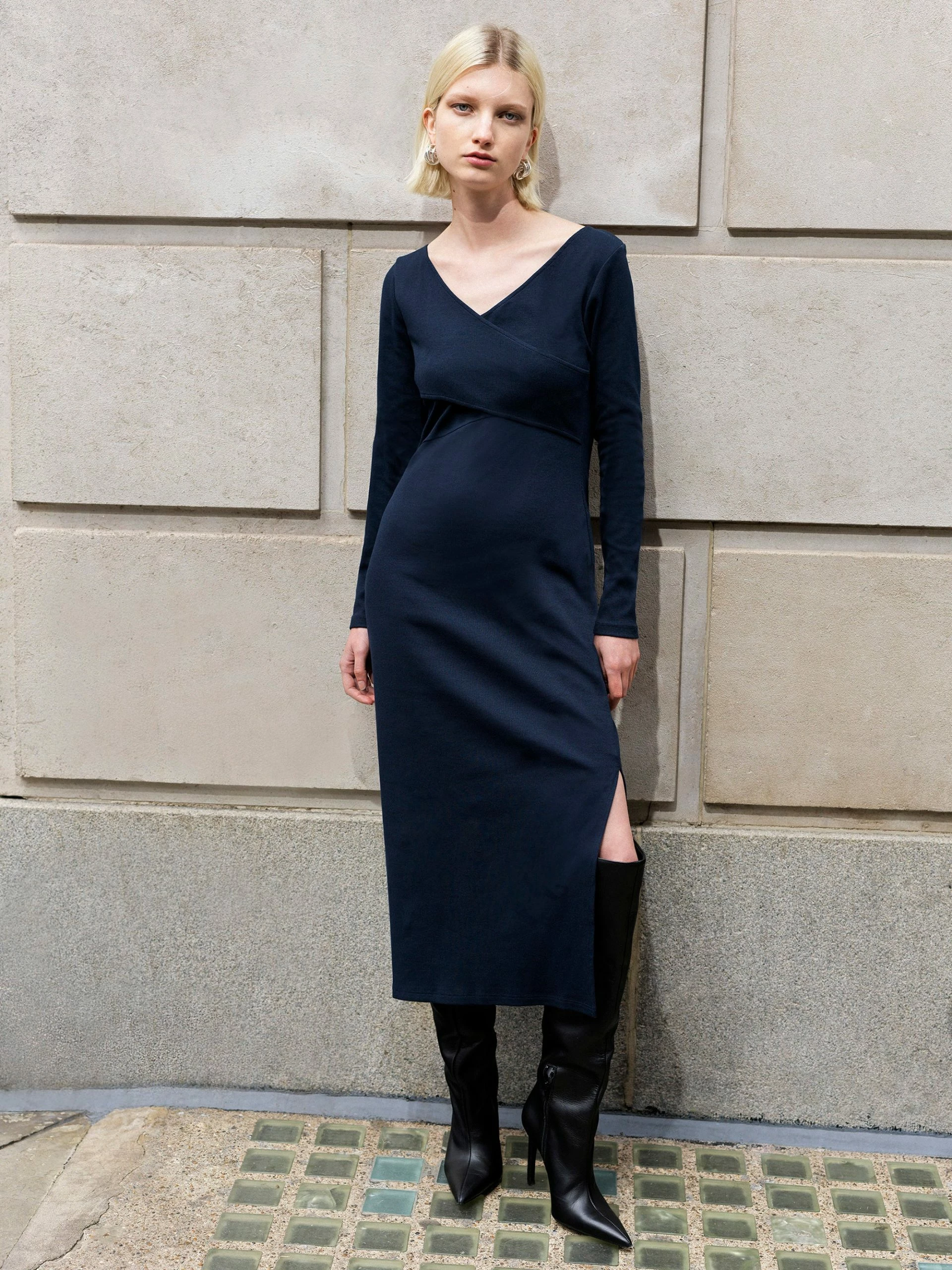 French Connection Rassia Rib Crossover Dress 4 French Connection Rassia Rib Crossover Dress - Image 2