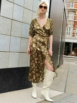 French Connection Bronwyn Aleeya Satin Midi Dress